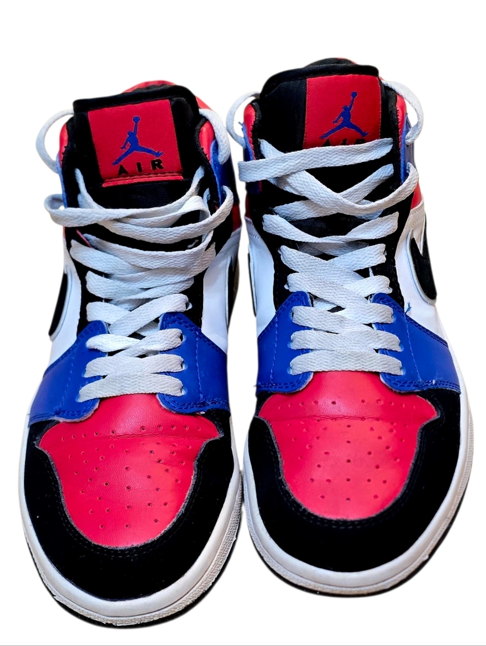 Nike Air Jordan 1 Mid “Top 3” Red Blue Black White Size 8 Mens